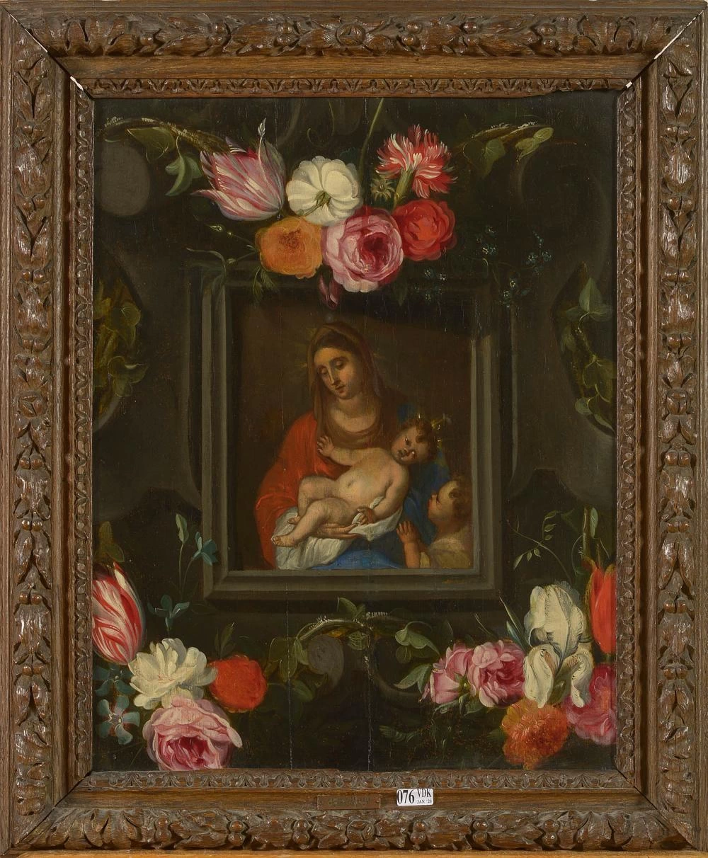 Madonna col Bambino circondata da fiori
